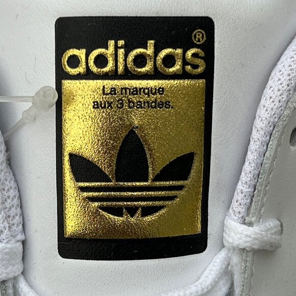Adidas Mens Size 19 Superstar White Low Top Shoes Sneakers NWT Small Smudge - Picture 4 of 8
